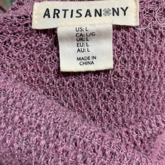 Artisian NY Purple Knitted Tunic Thumbhole Sweater, L - Picture 3 of 4